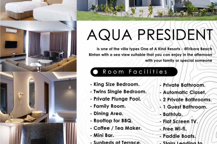 ONE OF A KIND VILLA AQUA PRESIDENT SUITE 